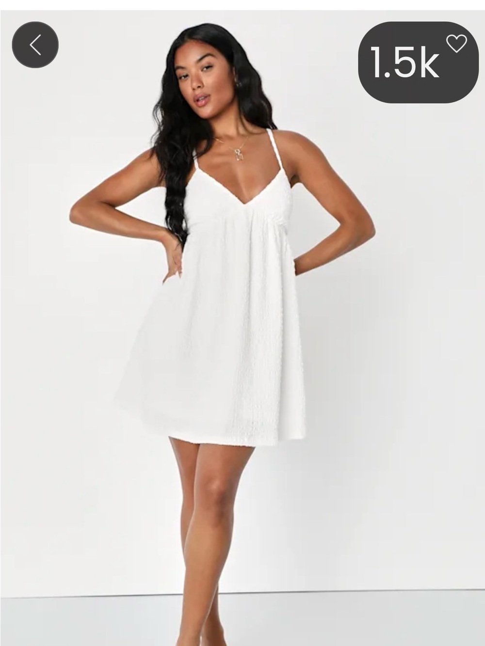 Lulu's White Spaghetti-Strap Mini Swing Dress